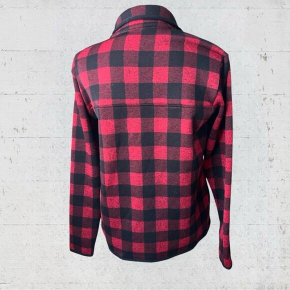 Eddie Bauer Women’s Buffalo Plaid Pullover Sweater Jacket Size Medium Cabincore - Picture 7 of 13
